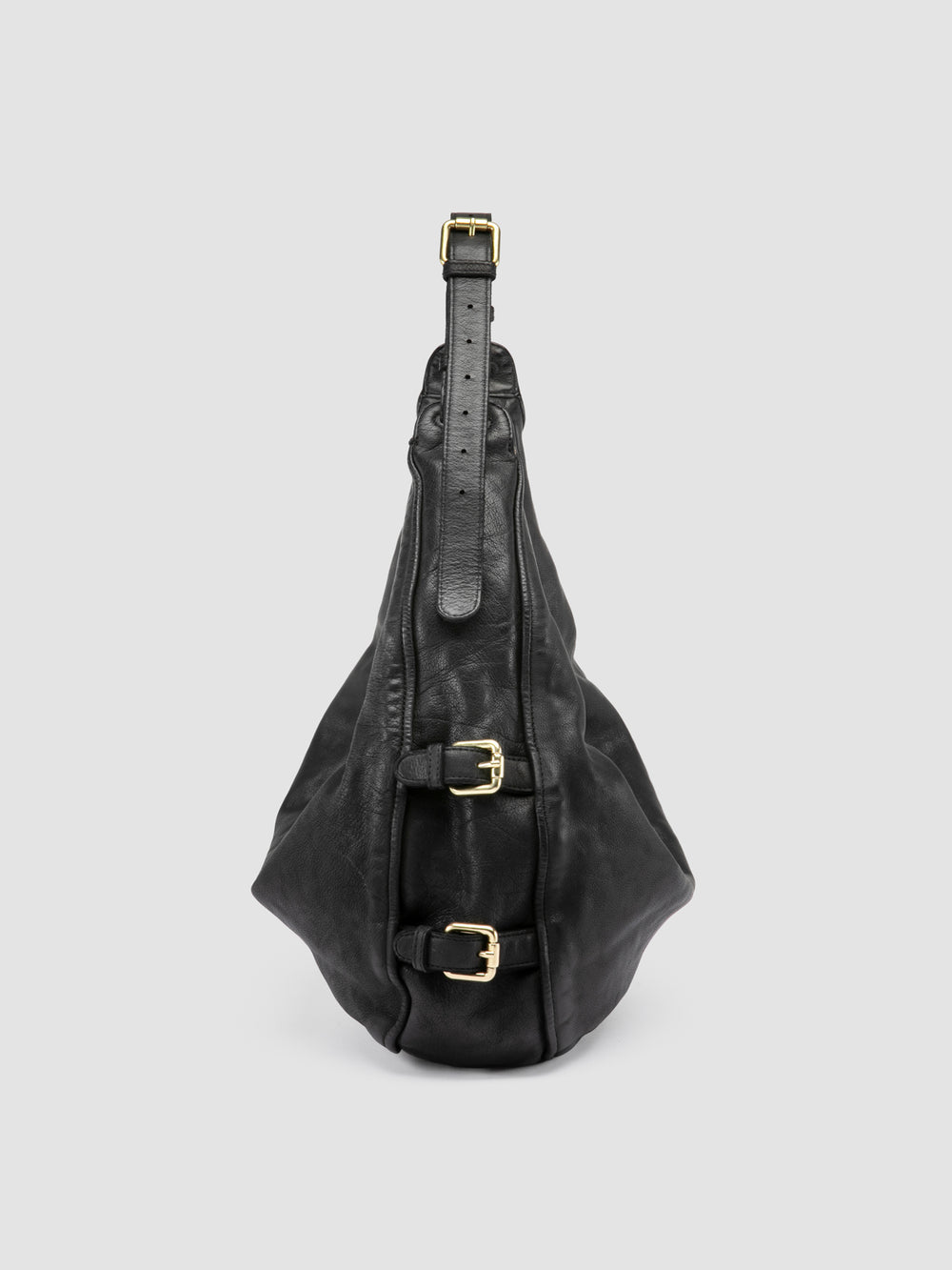 JULIE 015 - Black Leather Shoulder Bag - Image 5