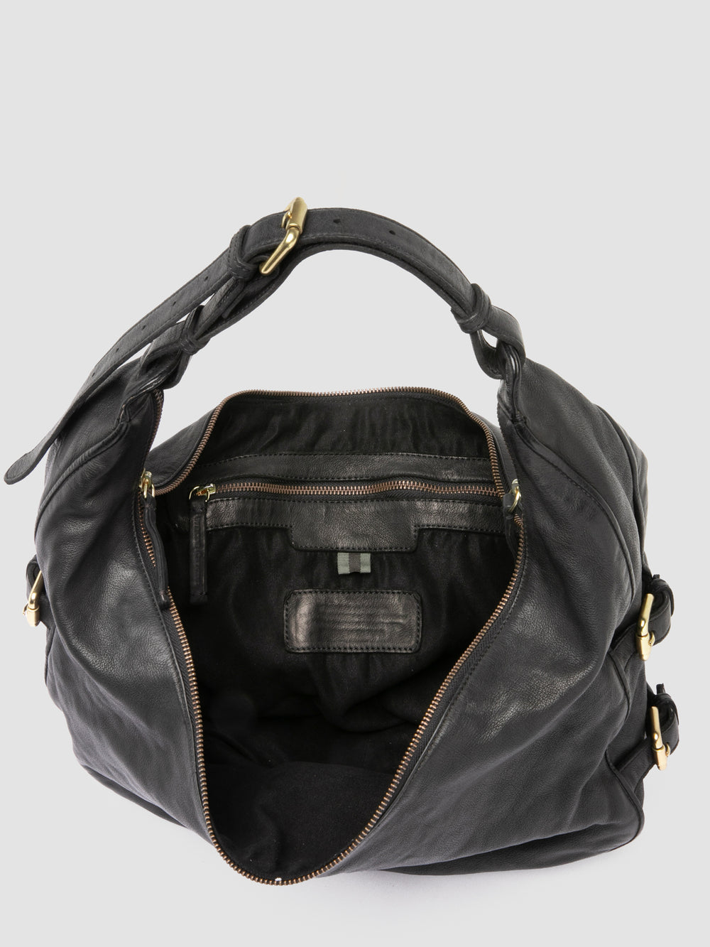 JULIE 015 - Black Leather Shoulder Bag - Image 6