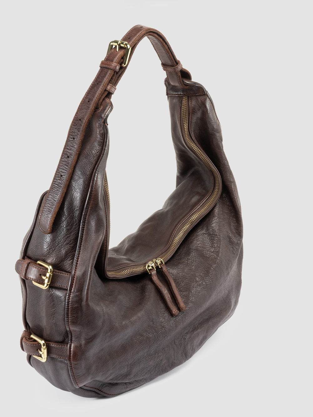 JULIE 015 - Brown Leather Shoulder Bag - Image 2