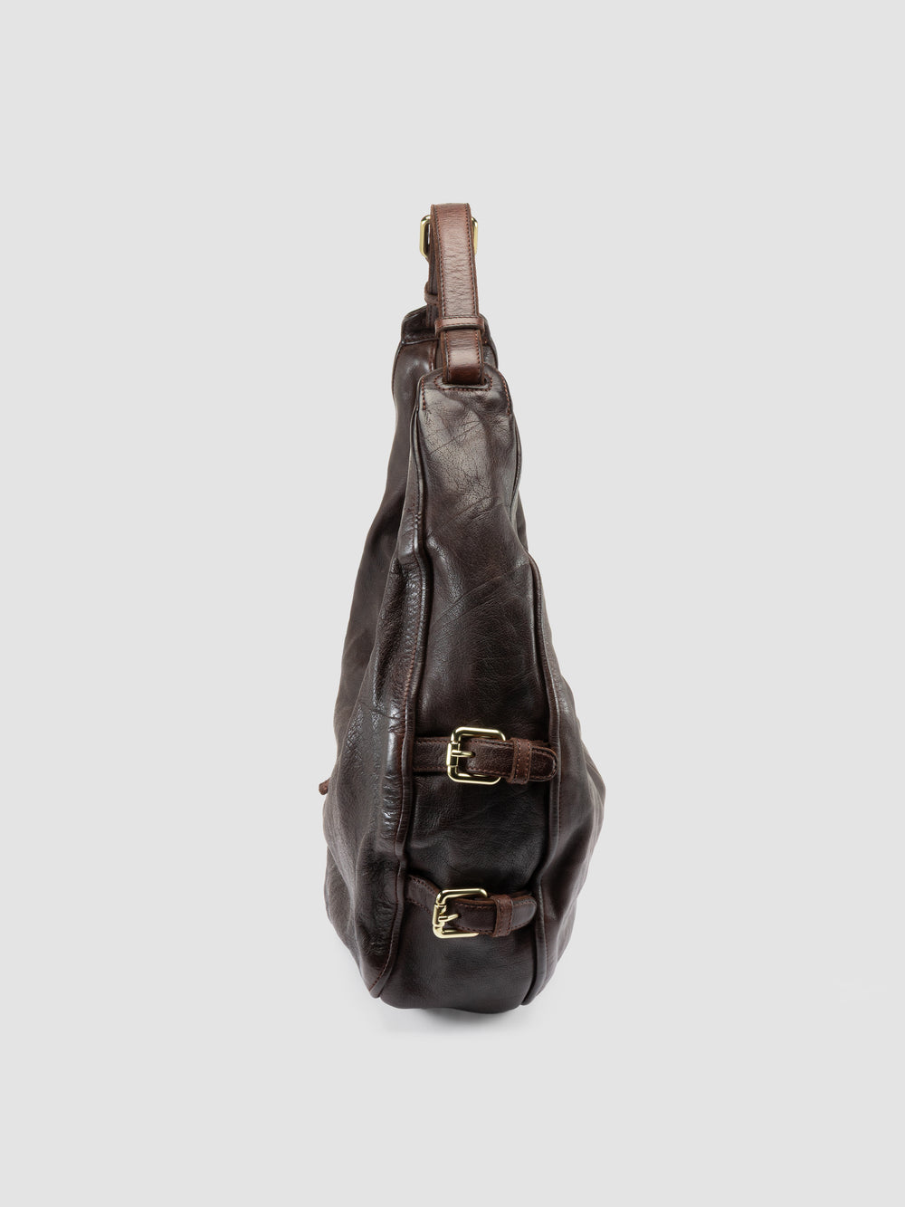 JULIE 015 - Brown Leather Shoulder Bag - Image 5