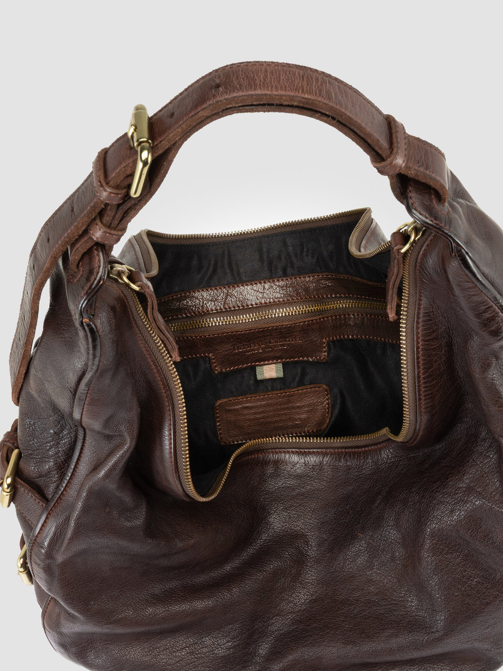 JULIE 015 - Brown Leather Shoulder Bag - Image 6