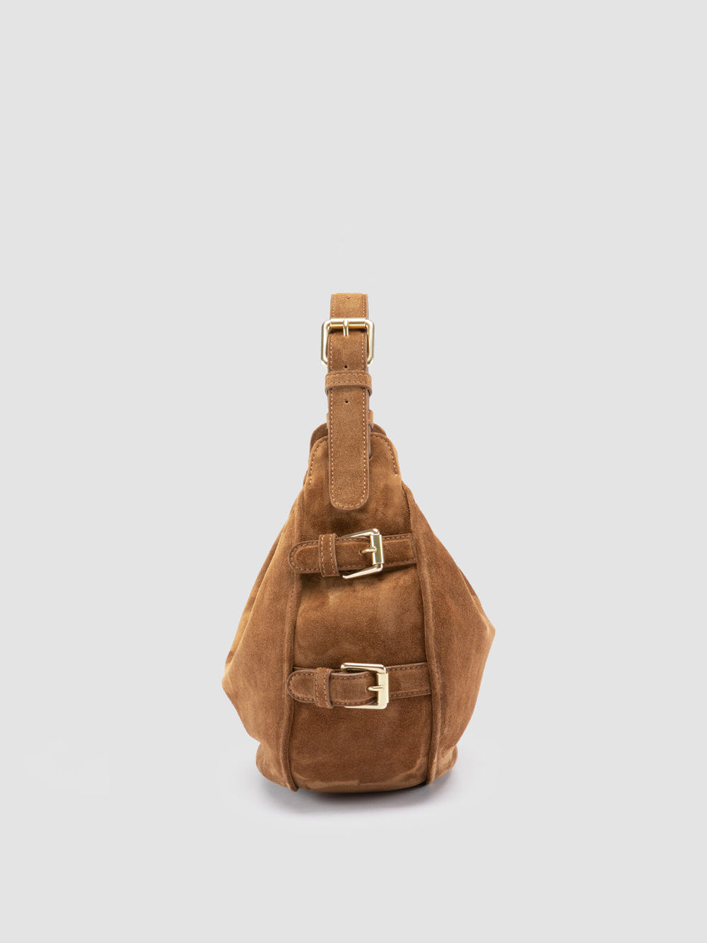 JULIE 016 - Brown Suede Shoulder Bag - Image 4