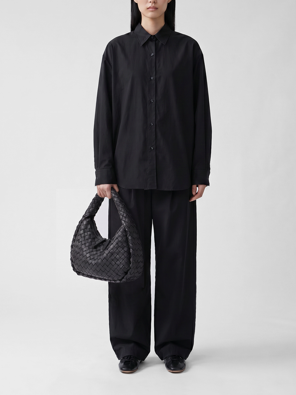 BOLINA 144 - Black Leather Handle Bag - Image 2
