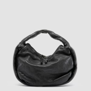 BOLINA 044 - Black Leather Shoulder Bag