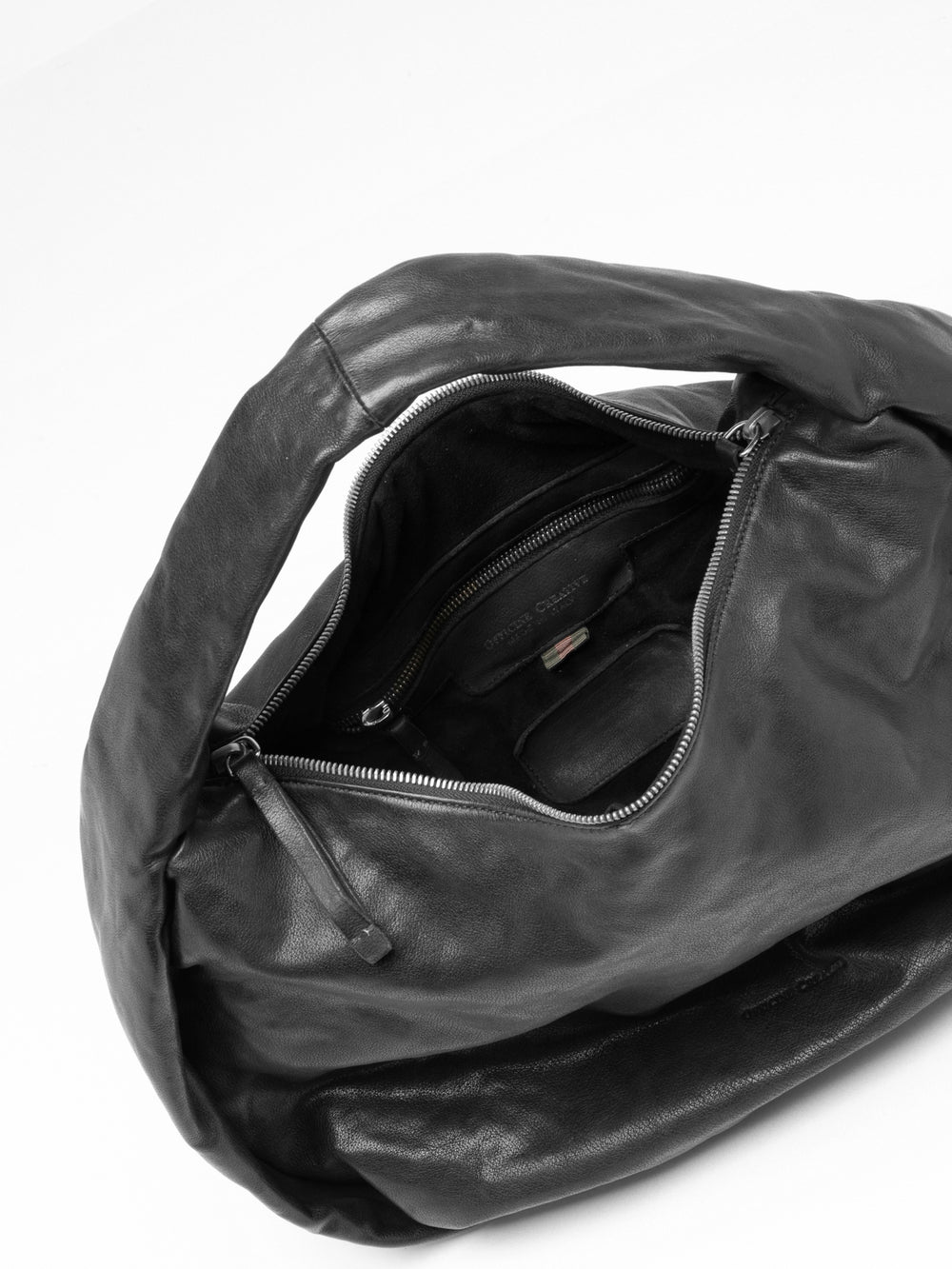 BOLINA 048 - Black Leather Shoulder Bag - Image 6
