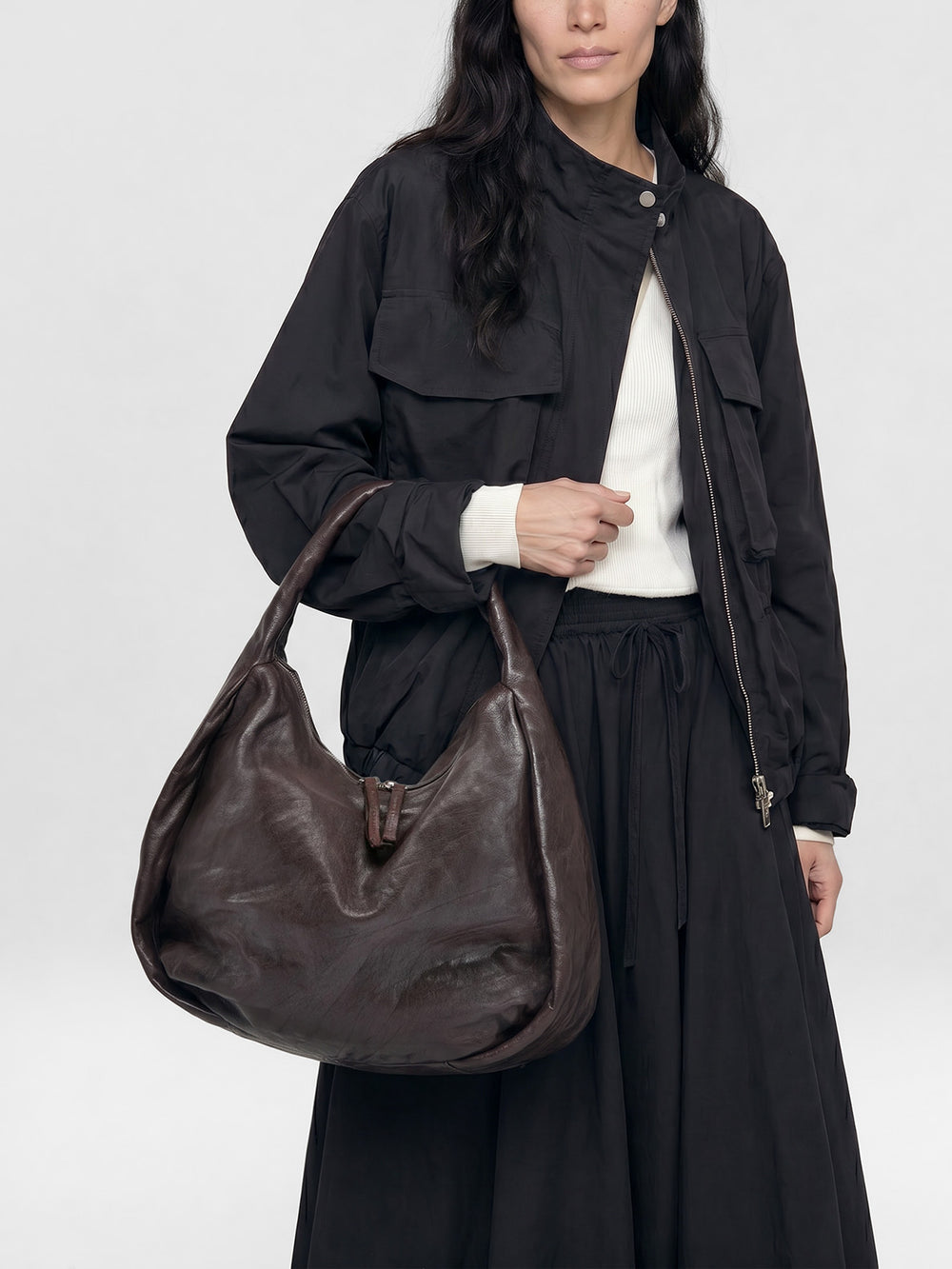 BOLINA 048 - Brown Leather Shoulder Bag - Image 2