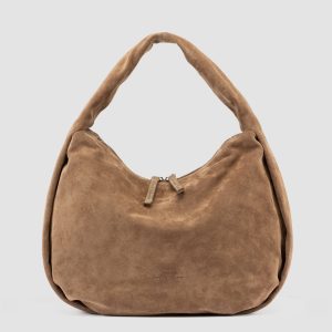 BOLINA 048 - Brown Suede Shoulder Bag