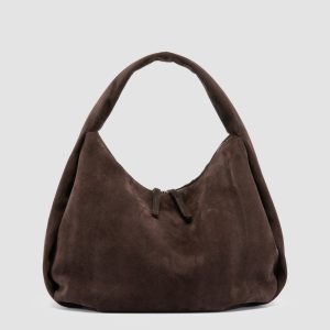 BOLINA 048 - Brown Suede Shoulder Bag