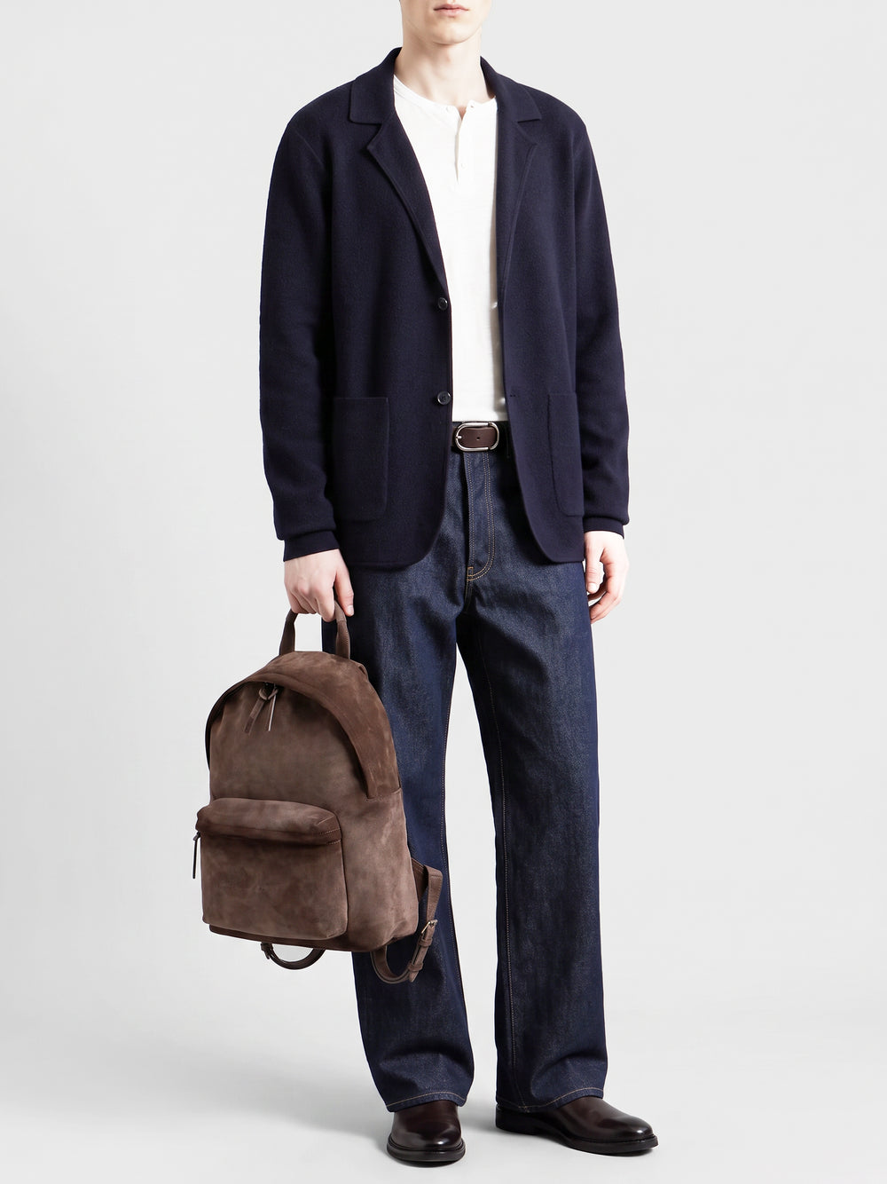OC PACK 001 - Taupe Suede Backpack - Image 2