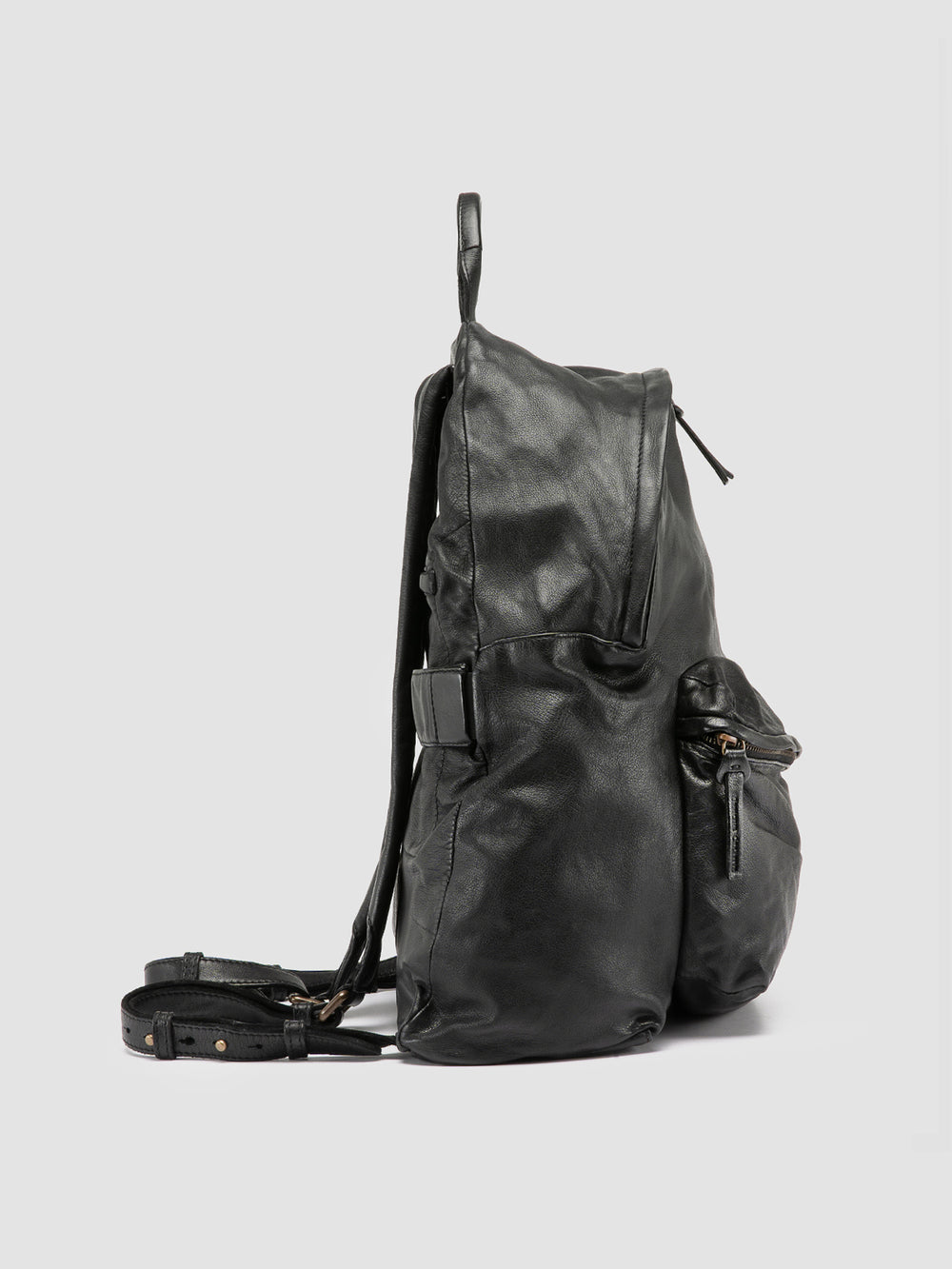OC PACK 004 - Black Leather Backpack - Image 4