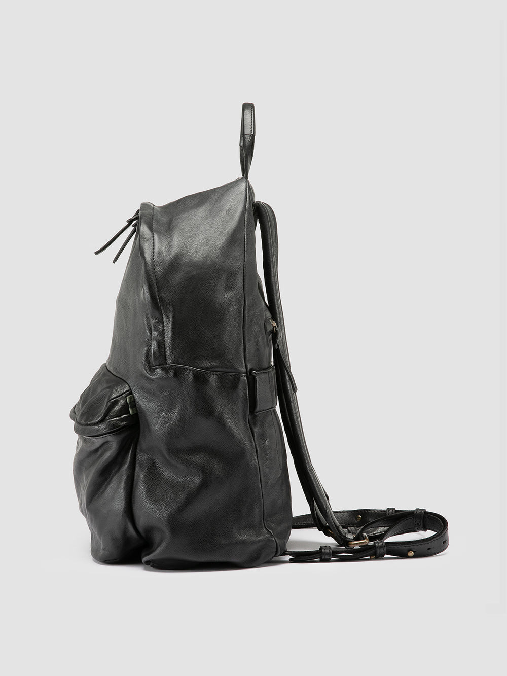 OC PACK 004 - Black Leather Backpack - Image 7