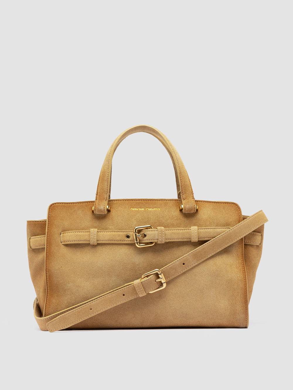 SADDLE 026 - Beige Suede Handle Bag