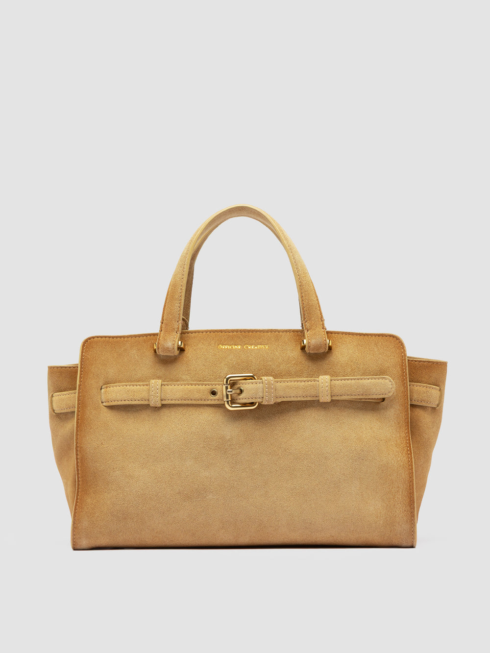 SADDLE 026 - Beige Suede Handle Bag - Image 3