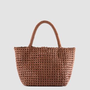 VICKY 001 - Brown Leather Handle Bag