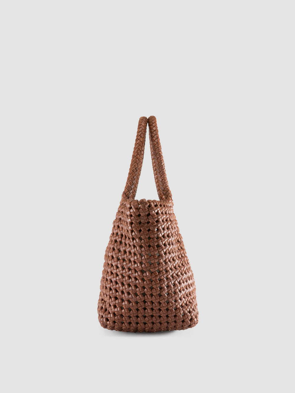 VICKY 001 - Brown Leather Handle Bag - Image 4