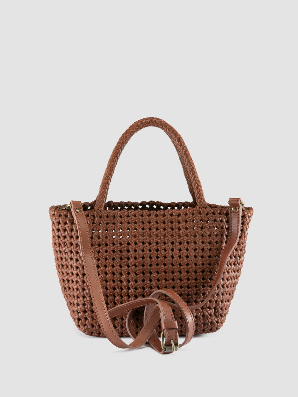 VICKY 001 - Brown Leather Handle Bag - Image 5