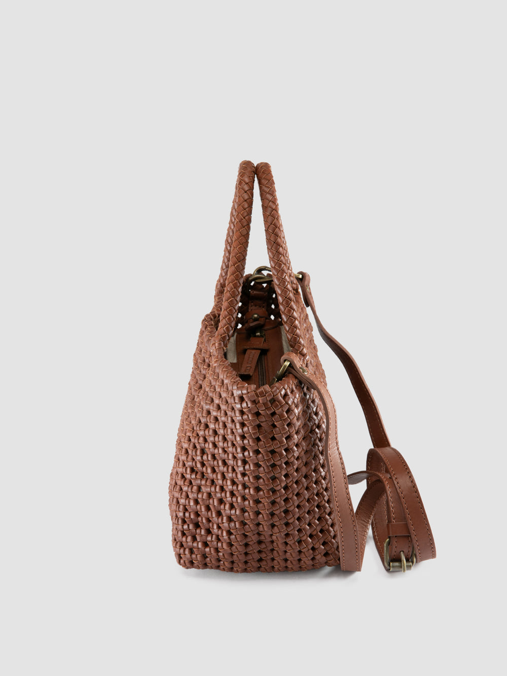 VICKY 001 - Brown Leather Handle Bag - Image 6