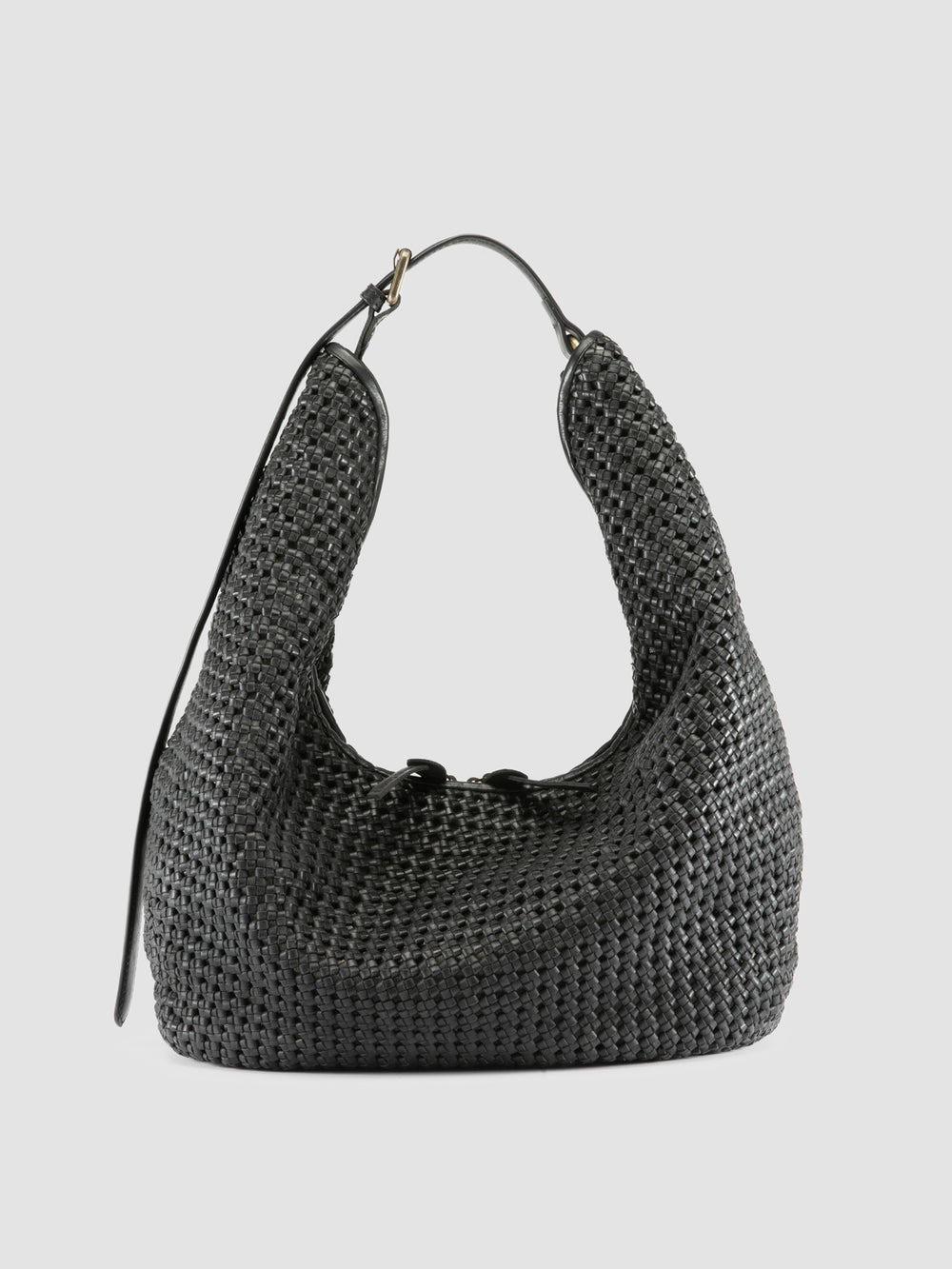 VICKY 002 - Black Leather Shoulder Bag