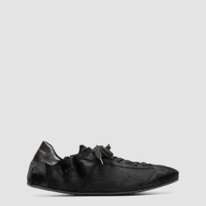 BALLET 102 - Black Leather Low Top Sneakers