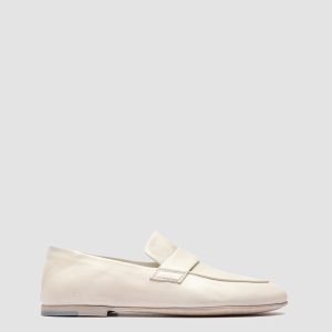 BLAIR DD 001 - White Leather Penny Loafers