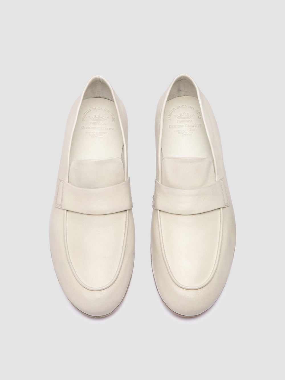 BLAIR DD 001 - White Leather Penny Loafers - Image 2