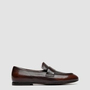 BLAIR DD 002_W - Brown Leather Penny Loafers