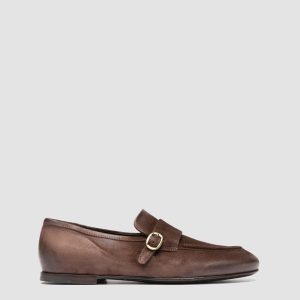 BLAIR DD 003_W - Brown Suede Penny Loafers