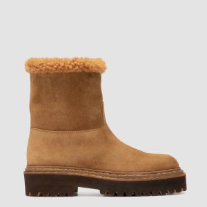 BLOSSOM 025 - Brown Suede Pull On Boots