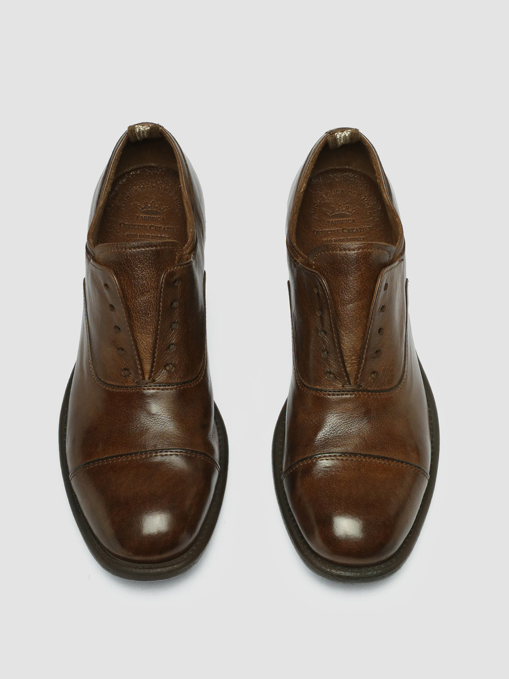 CALIXTE 003 - Brown Leather Oxford Shoes - Image 2
