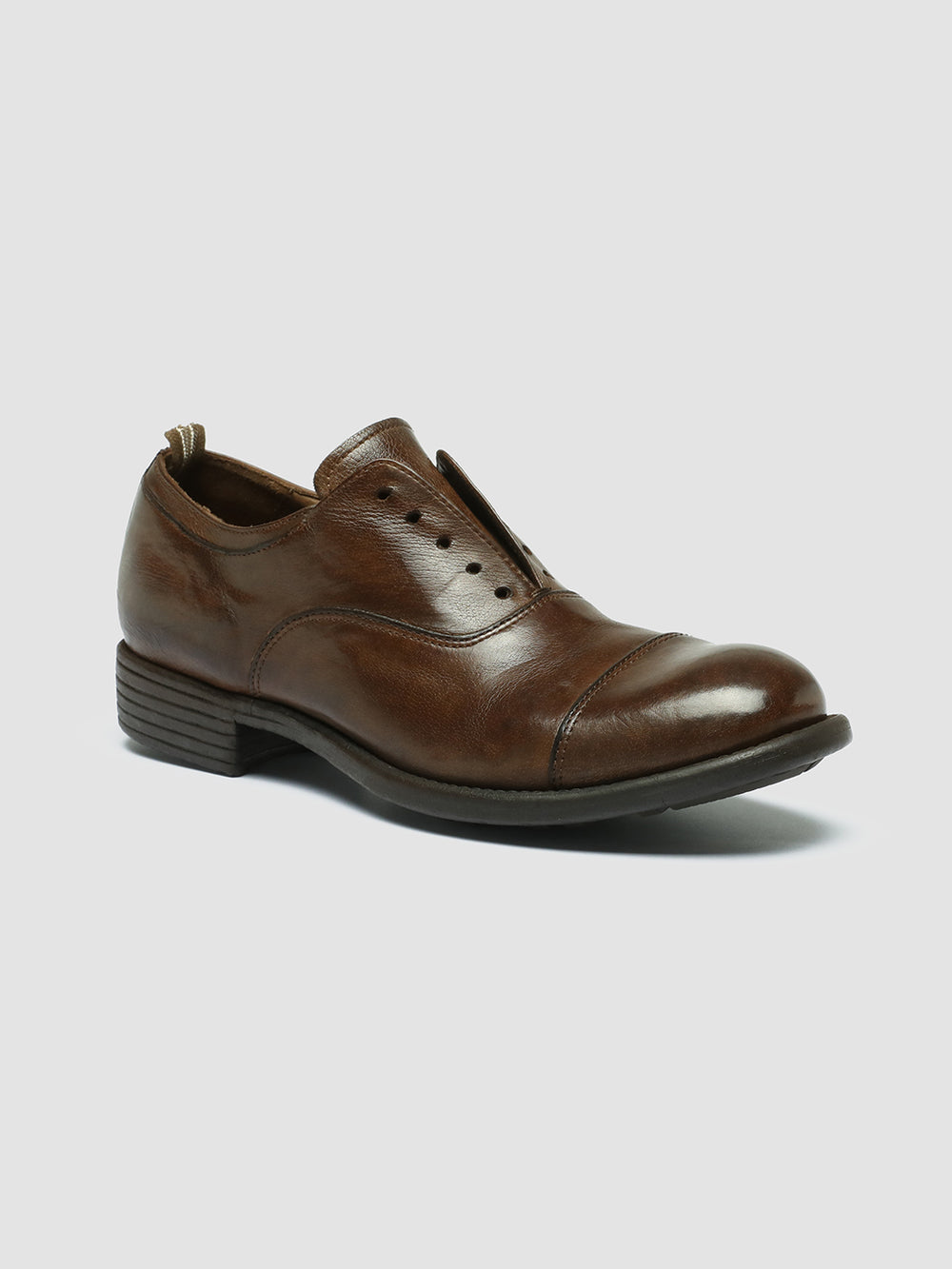 CALIXTE 003 - Brown Leather Oxford Shoes - Image 3