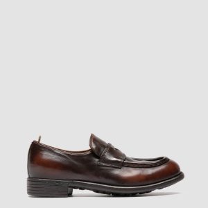 CALIXTE 020 - Brown Leather Penny Loafers