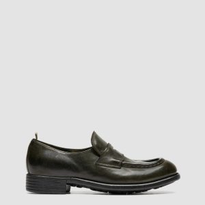 CALIXTE 020 - Green Leather Loafers