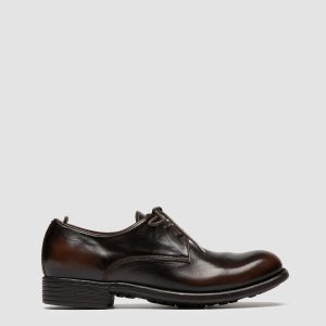 CALIXTE 068 - Brown Leather Derby Shoes