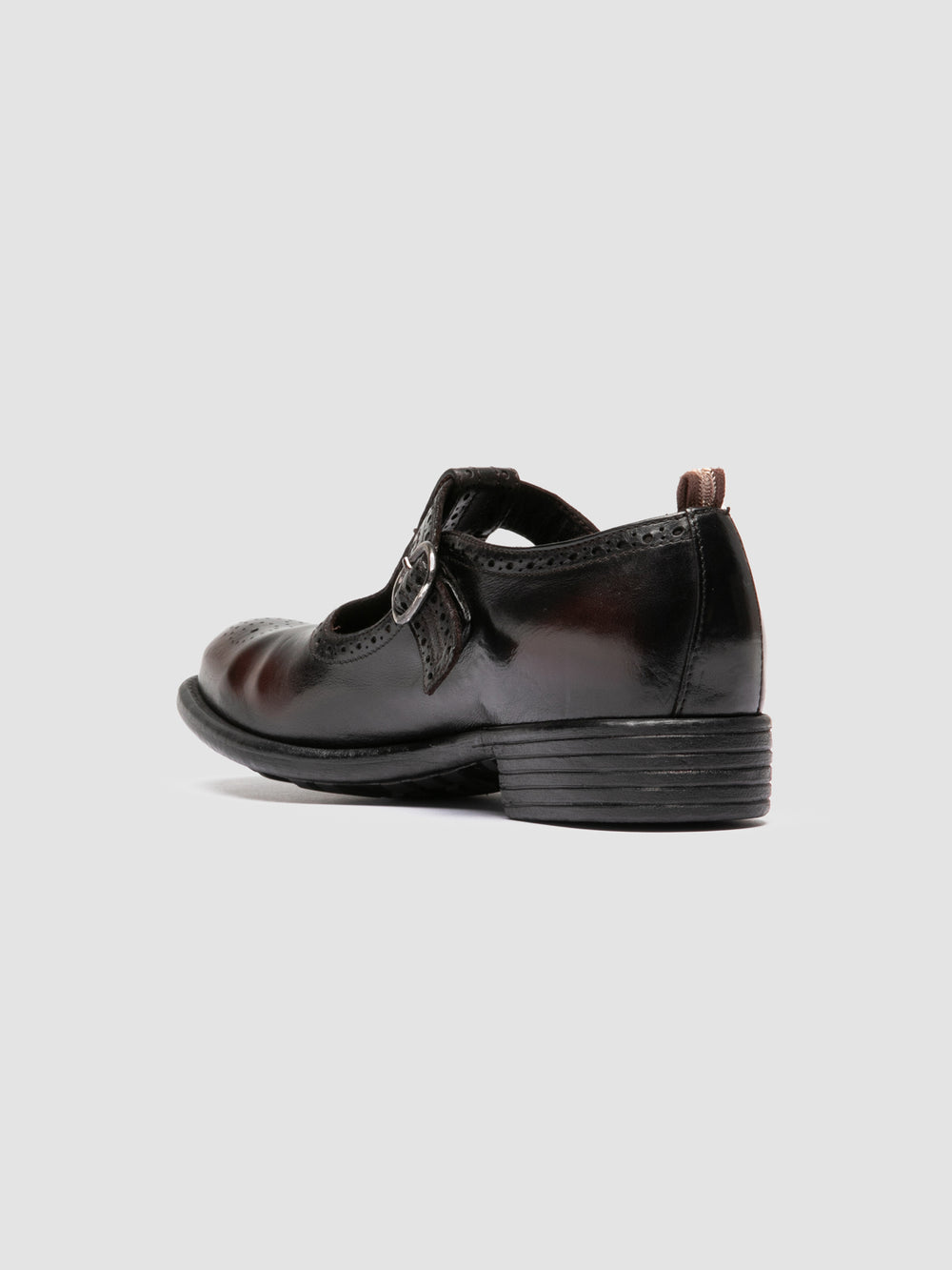 CALIXTE 071 - Burgundy Leather T-Bar Shoes - Image 4