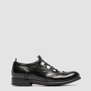 CALIXTE 079 - Black Leather Oxford Shoes