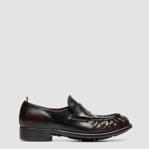 CALIXTE 085 - Brown Leather Penny Loafers