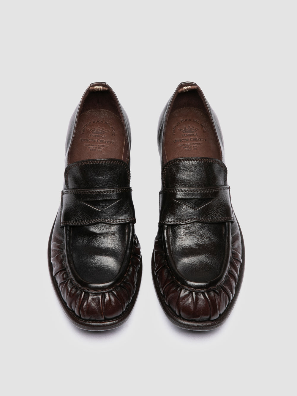 CALIXTE 085 - Brown Leather Penny Loafers - Image 2