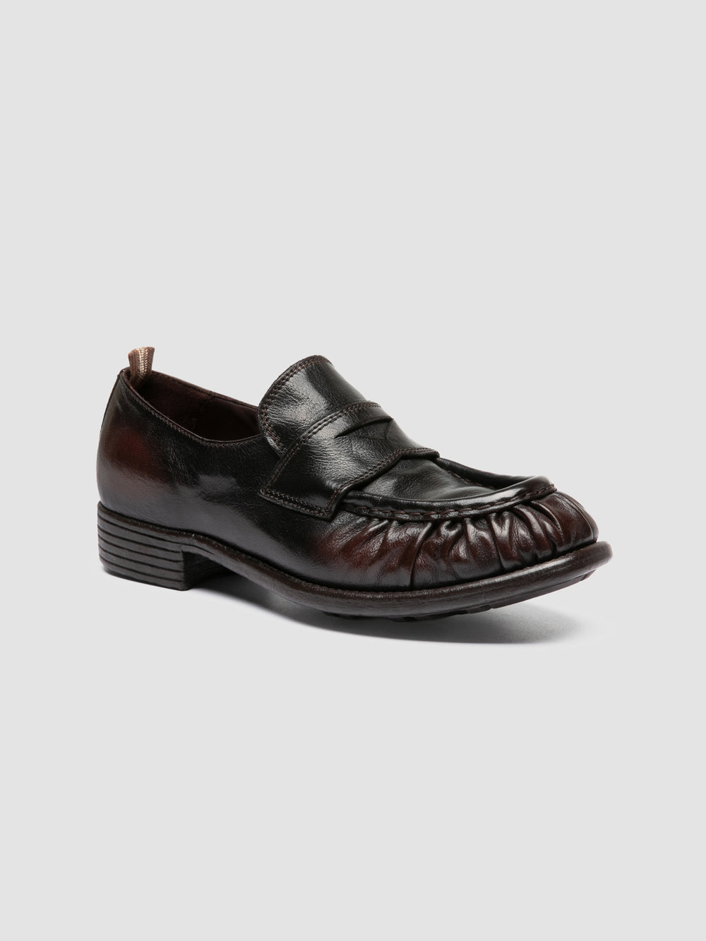 CALIXTE 085 - Brown Leather Penny Loafers - Image 3