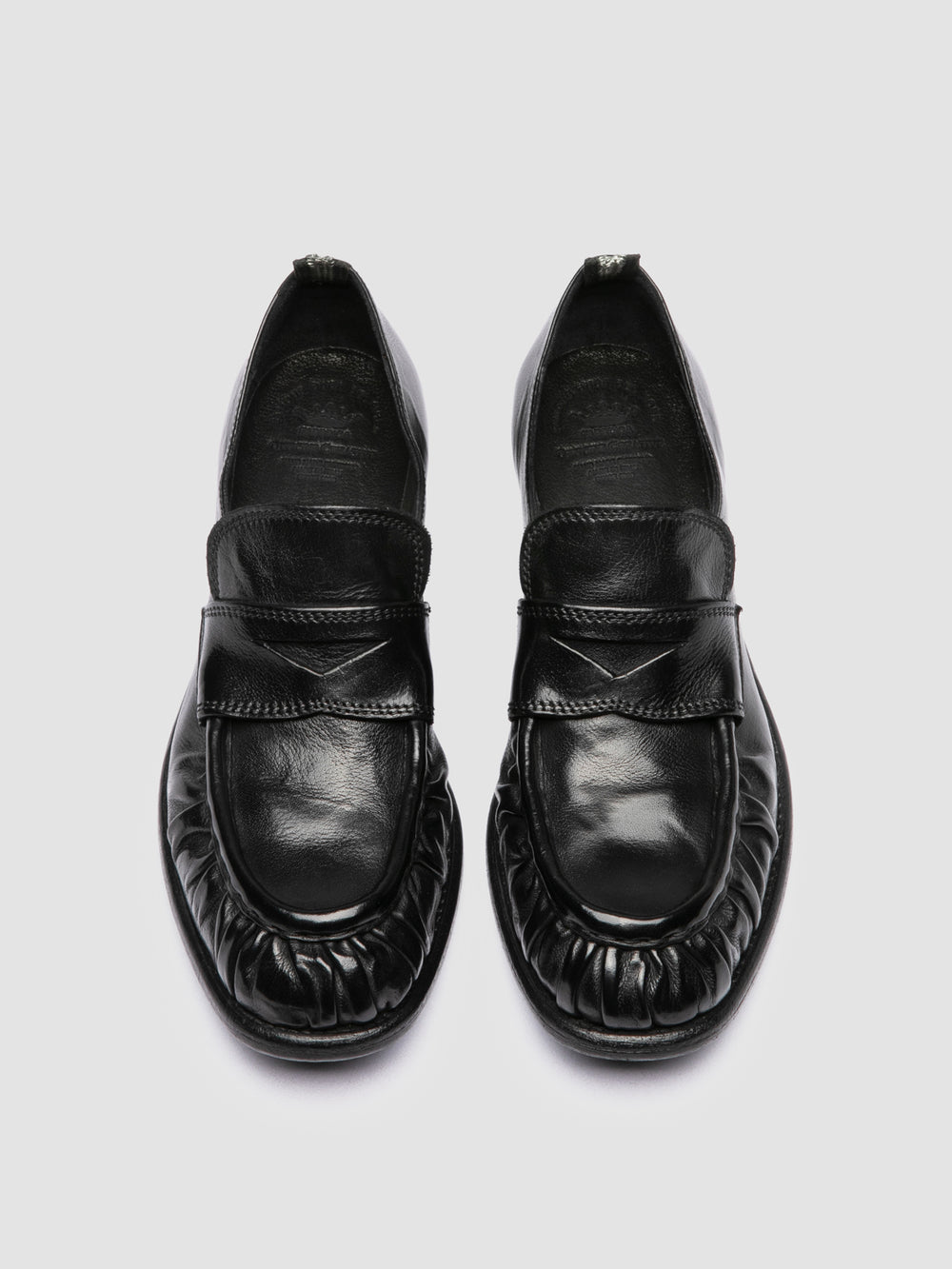 CALIXTE 085 - Black Leather Penny Loafers - Image 2