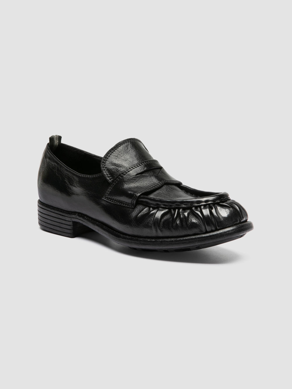 CALIXTE 085 - Black Leather Penny Loafers - Image 3