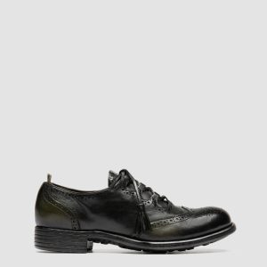 CALIXTE 087 - Green Leather Oxford Shoes