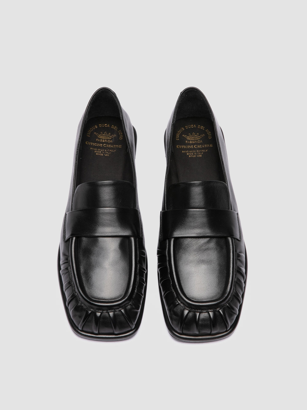 CLOVER 005_W - Black Leather Penny Loafers - Image 3