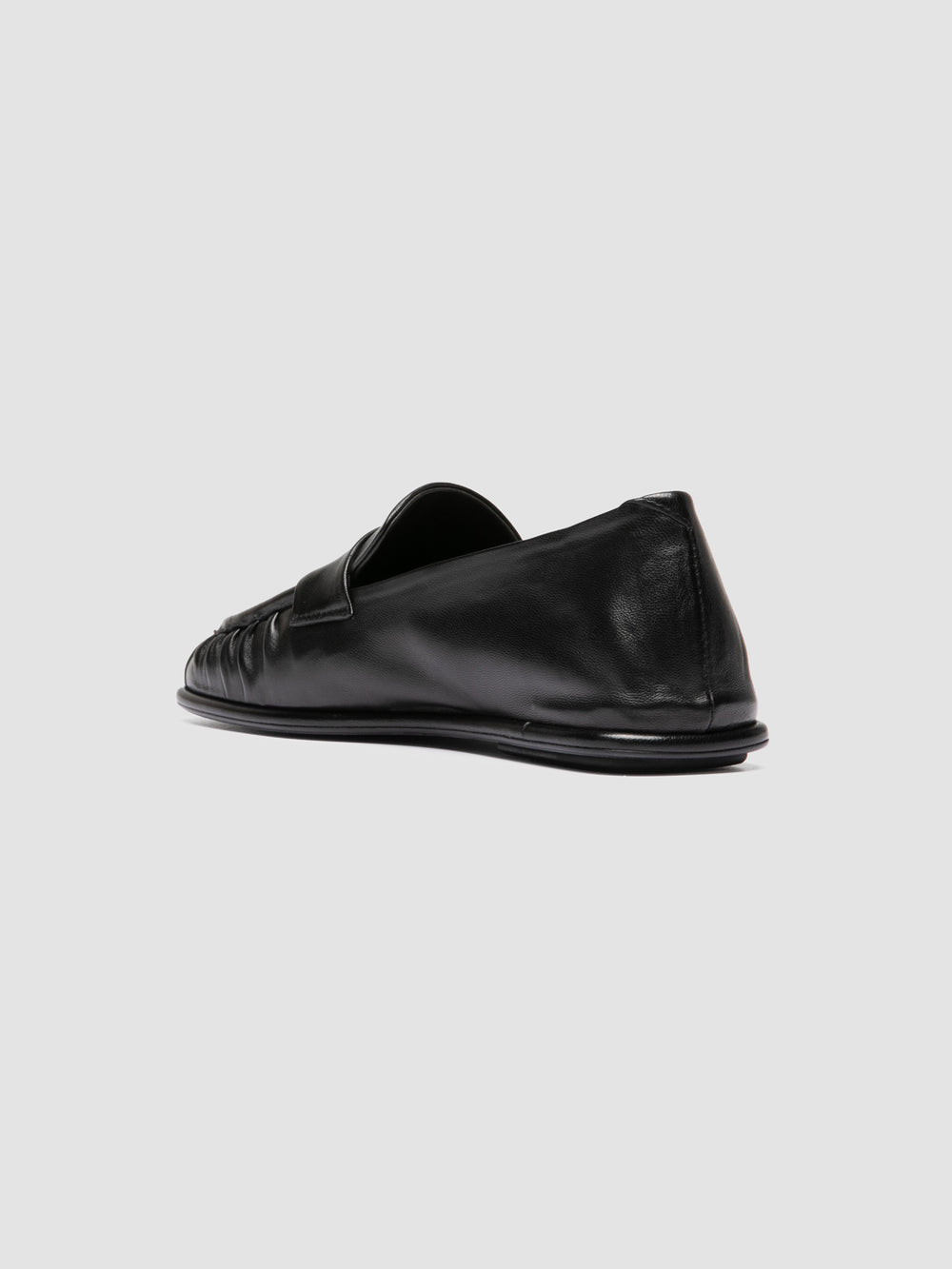 CLOVER 005_W - Black Leather Penny Loafers - Image 5