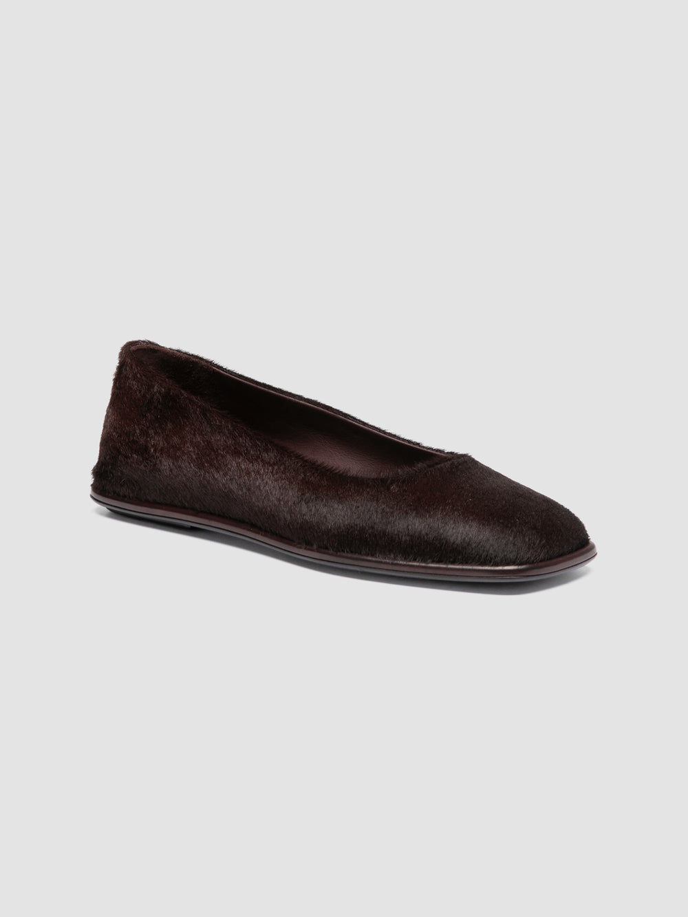 CLOVER 008_W - Burgundy Leather Ballerina Shoes - Image 4