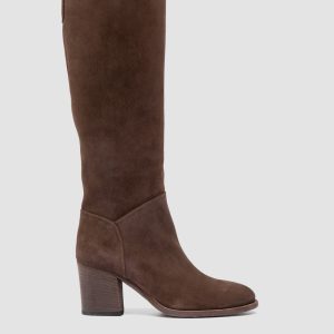 DELICE 004 - Brown Suede Zip Boots