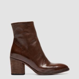 DELICE 005 - Brown Leather Zipped Boots