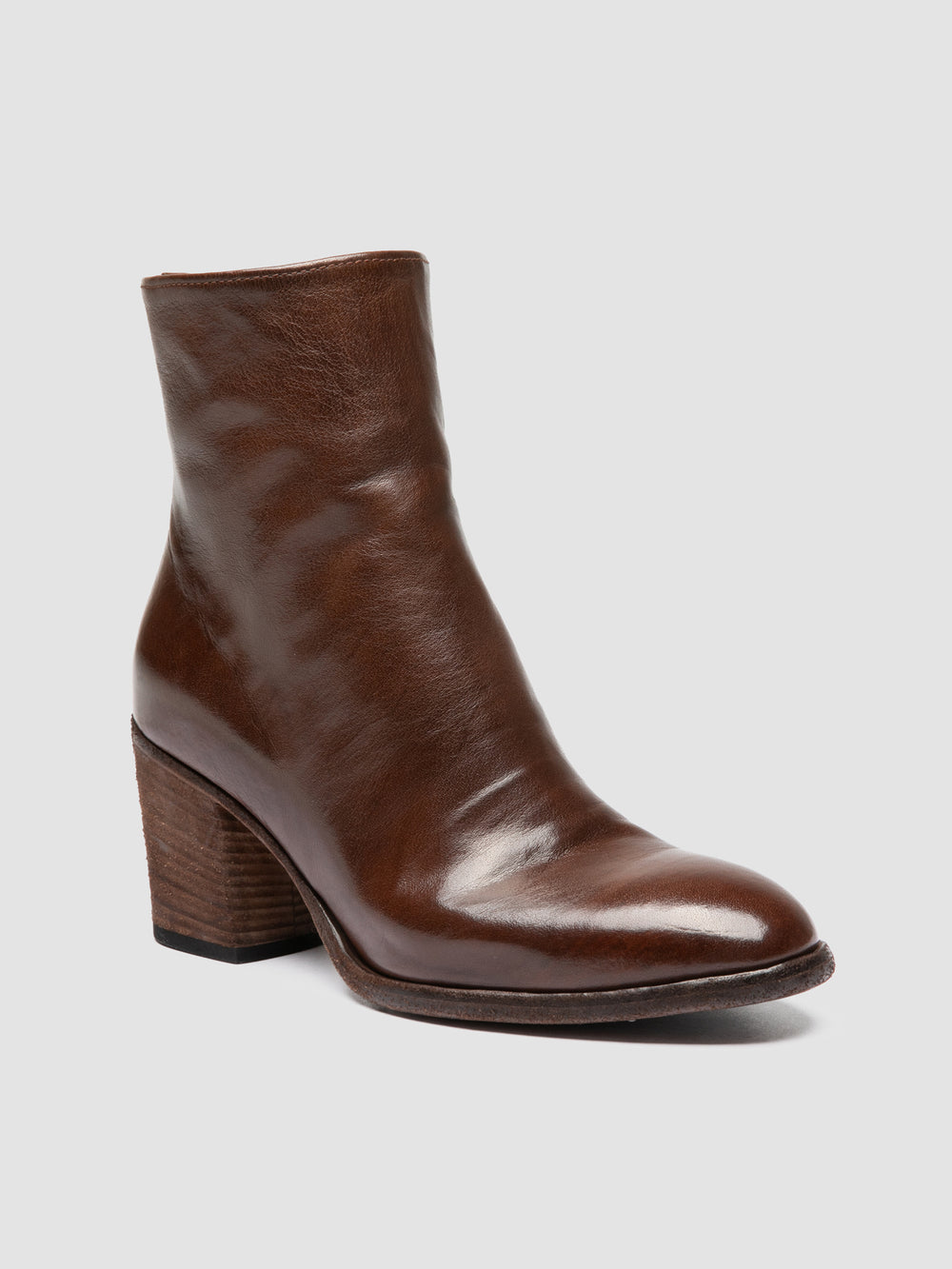 DELICE 005 - Brown Leather Zipped Boots - Image 3