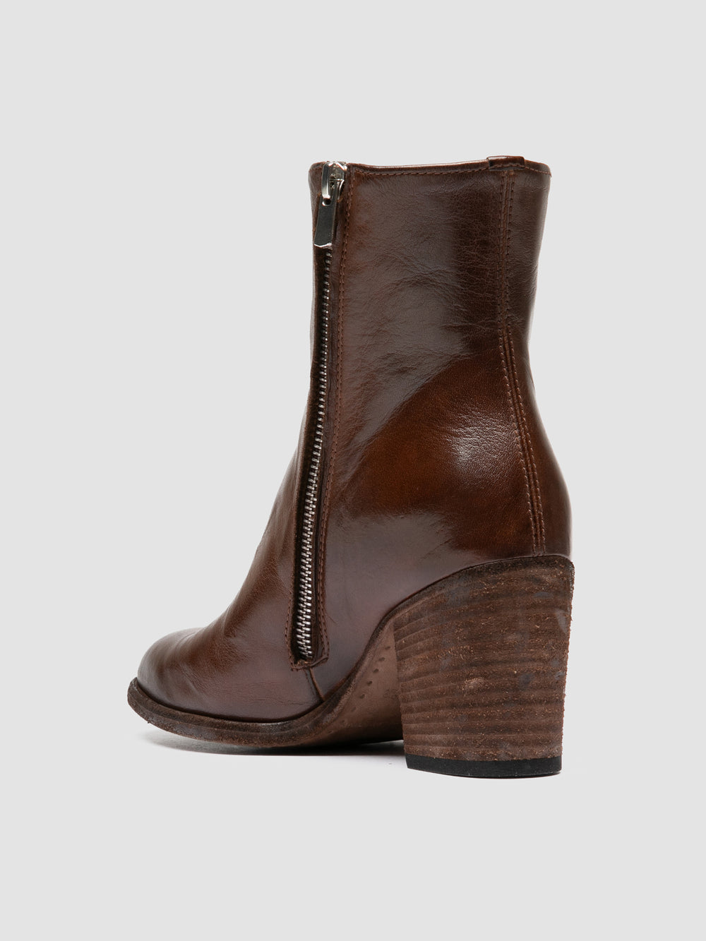 DELICE 005 - Brown Leather Zipped Boots - Image 4