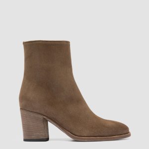 DELICE 005 - Brown Suede Zip Boots