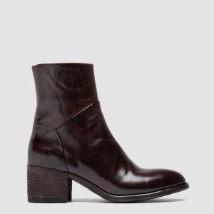DENNER 107 - Burgundy Leather Zip Boots